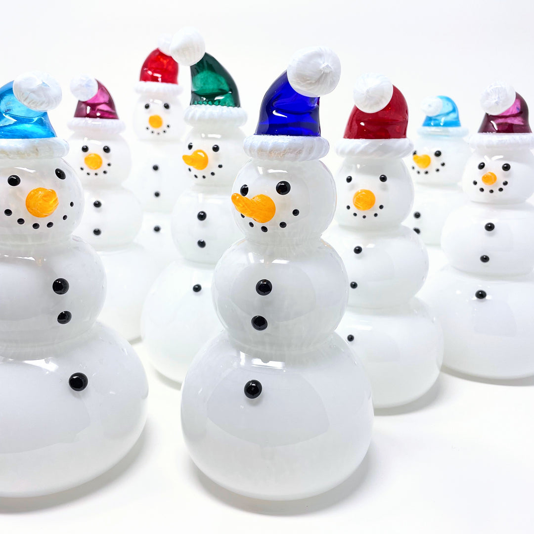 Handmade Blown Glass Snowpeople