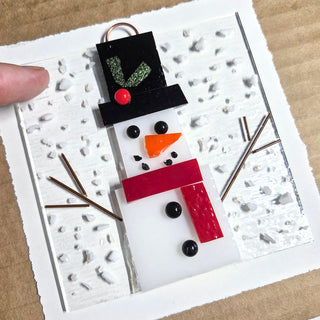 Snowperson Ornament - Fused Glass