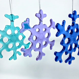 NEW Tinted Snowflake - Fused Glass