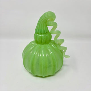 Blown Glass Pumpkin- Opaque Pastel Green