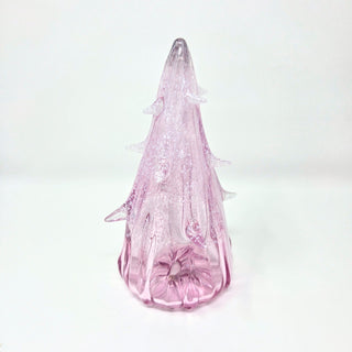 Blown Glass Tree- Pink with Snow