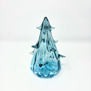 Blown Glass Tree- Aquamarine Blue with Steel Blue Fade