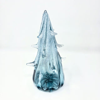 Blown Glass Tree- Steel Gray with Snow