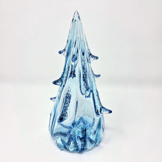 Blown Glass Tree- Light Blue with Dark Blue Accents