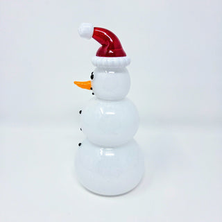 Blown Glass Snowperson with Red Cap