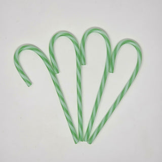Glass Candy Cane- Green and White