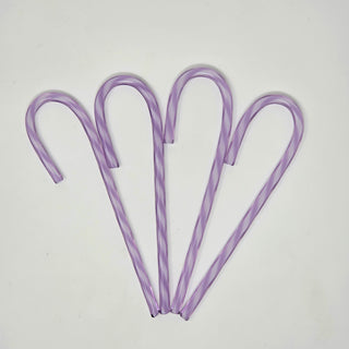 Glass Candy Cane- Purple and White