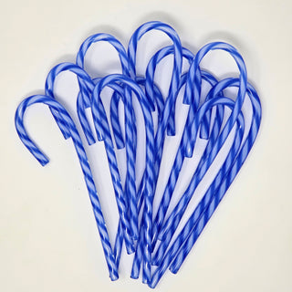 Glass Candy Cane- Dark Blue and White