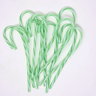 Glass Candy Cane- Green and White