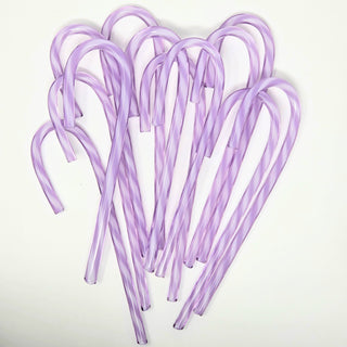 Glass Candy Cane- Purple and White