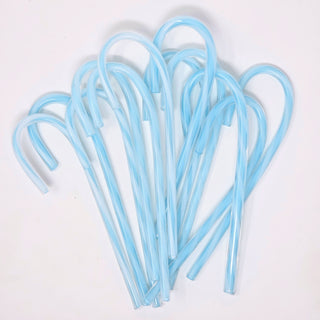 Glass Candy Cane- Light Blue and White