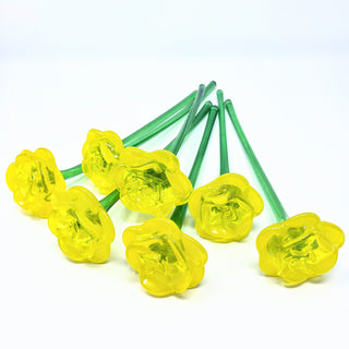 Glass Rose- Friendship Yellow