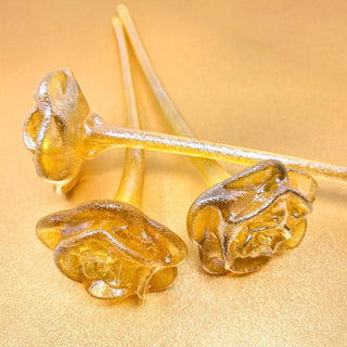 Limited Edition Handmade Glass- Gold Rose