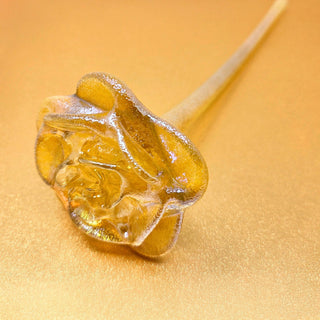 Limited Edition Handmade Glass- Gold Rose