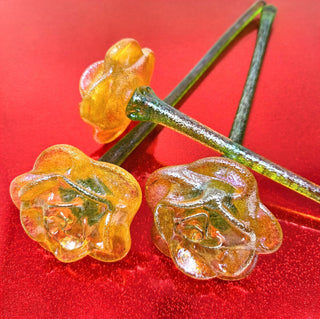 Limited Edition Handmade Glass- Gold Rose