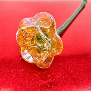 Limited Edition Handmade Glass- Gold Rose