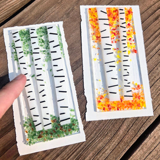 Projects in the Orchard - Fused Glass Birch Tree Trinket