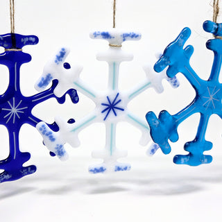 Classic Icy Snowflake - Fused Glass