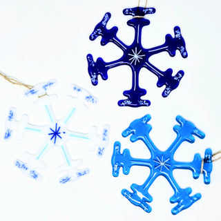 Classic Icy Snowflake - Fused Glass