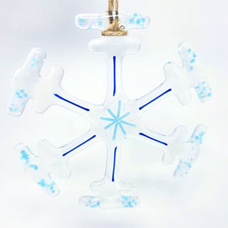 Classic Icy Snowflake - Fused Glass