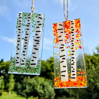 Projects in the Orchard - Fused Glass Birch Tree Trinket