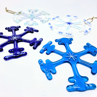 Classic Icy Snowflake - Fused Glass