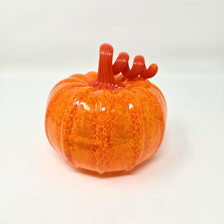 Blown Glass Pumpkin- Opaque Orange and Yellow Mix