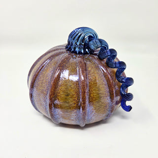 Blown Glass Pumpkin- Golden Brown Iridescent