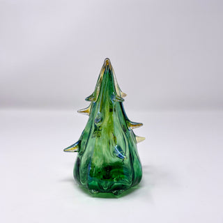 Blown Glass Tree- Forest Green with Subtle Iridescence