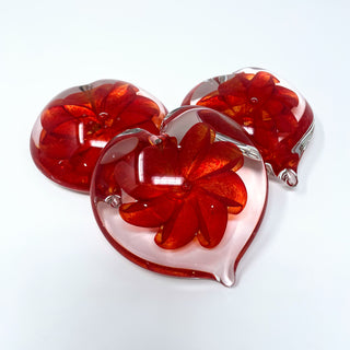 Glass Gazing Heart- Crimson