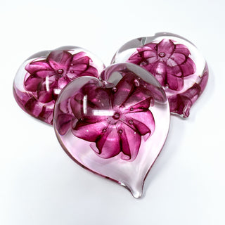 Glass Gazing Heart- Light Cranberry