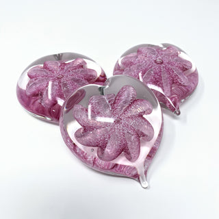 Glass Gazing Heart- Cranberry and White Mix