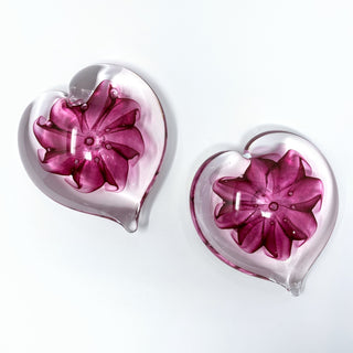 Glass Gazing Heart- Light Cranberry