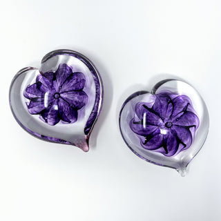 Glass Gazing Heart- Plum