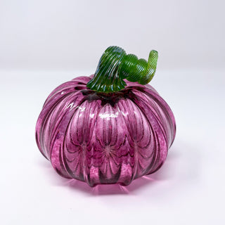 Blown Glass Pumpkin- Transparent Pink