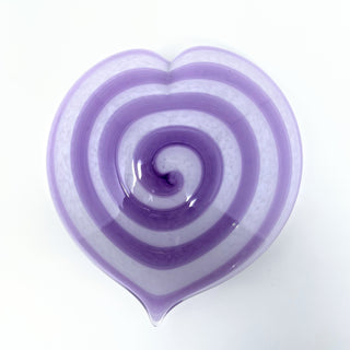 Blown Glass Puffy Heart- Purple Twist