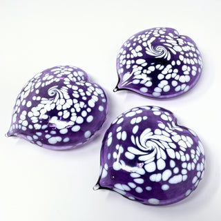 Blown Glass Puffy Heart- Purple Galaxy