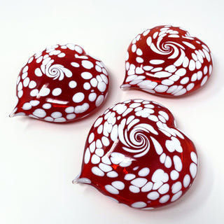 Blown Glass Puffy Heart- Red Galaxy