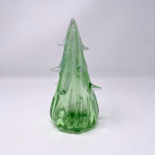 Blown Glass Tree- Green with Snow