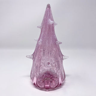 Blown Glass Tree- Pink with Snow