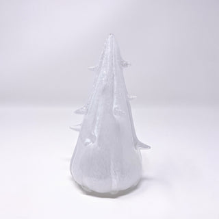 Blown Glass Tree- White with Snow