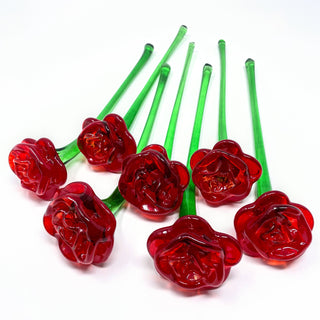 Glass Rose- Cupid Red