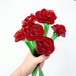 Glass Rose- Cupid Red