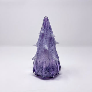 Blown Glass Tree- Purple with Snow