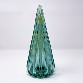 Blown Glass Tree- Teal with Iridescent Fade