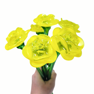 Glass Rose- Friendship Yellow