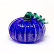 Blown Glass Pumpkin- Transparent Dark Blue and White
