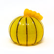 Blown Glass Pumpkin- Opaque Yellow with Black Ridges