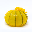 Blown Glass Pumpkin- Opaque Yellow with Green Ridges